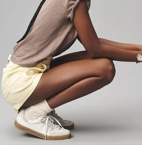 Anthropologie Pilcro The Kit Regenerative Mid Rise Cotton Shorts in Yellow NWT - Picture 5 of 16